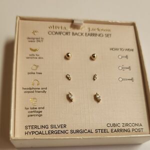 Olivia And Jackson Sterling Silver Earrings Hypoallergenic